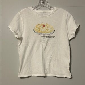 Aerie Woman’s white Tee with Lemon pie Graphic. Med. NWT 💯 cotton